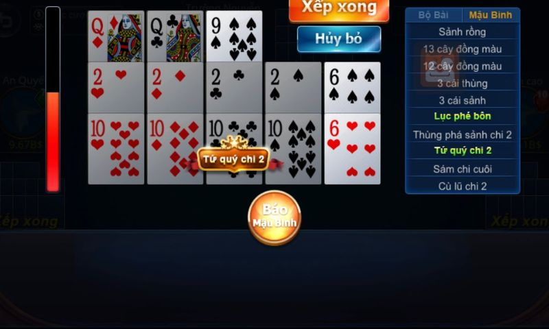 Mẹo xếp bài Mậu Binh online 98win